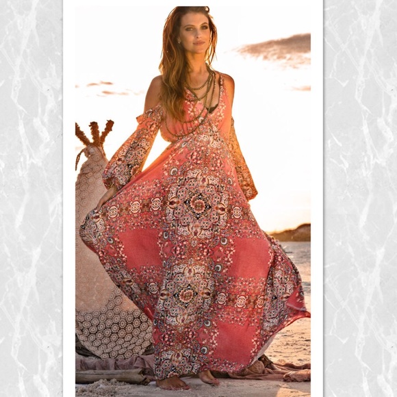 Judith March Dresses & Skirts - CLOSING CLOSET PERSIAN COLD SHOULDER MAXI DRESS